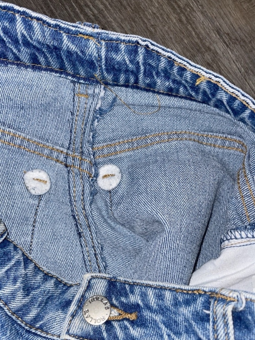 Rolla's Women's Original High Rise Cut off Denim Shorts Button Fly 30" Waist
